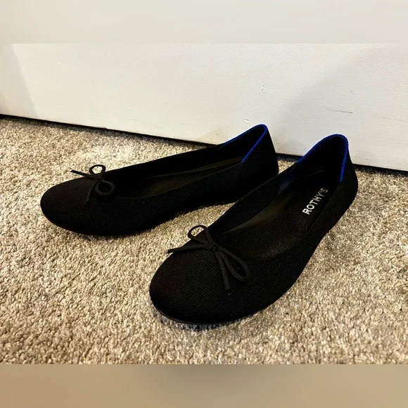 🖤EUC Rothy’s Black Women's Ballet Flats in Size 9 - Picture 4 of 11